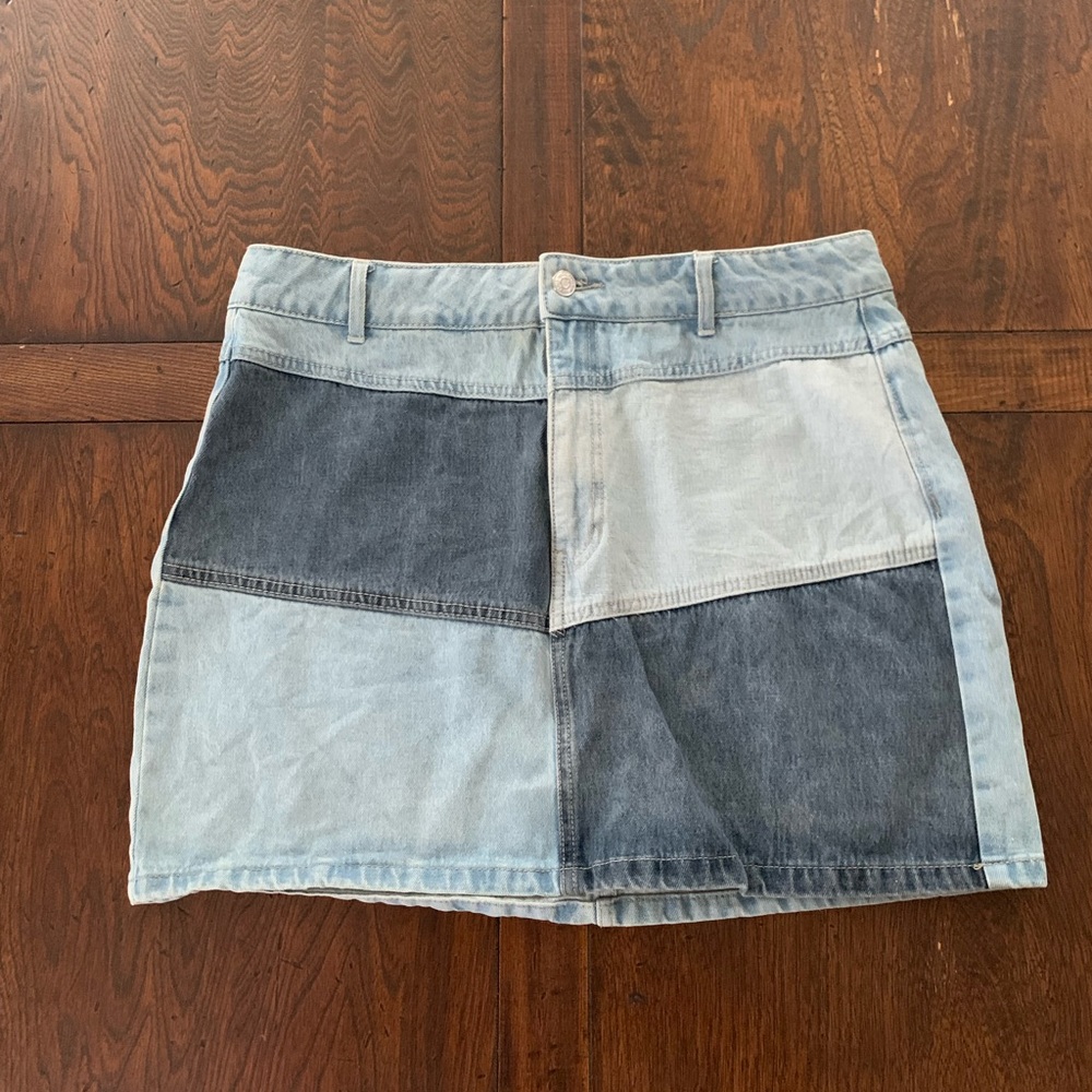 NWOT WILD FABLE, MULTICOLOR PLAID JEAN SKIRT